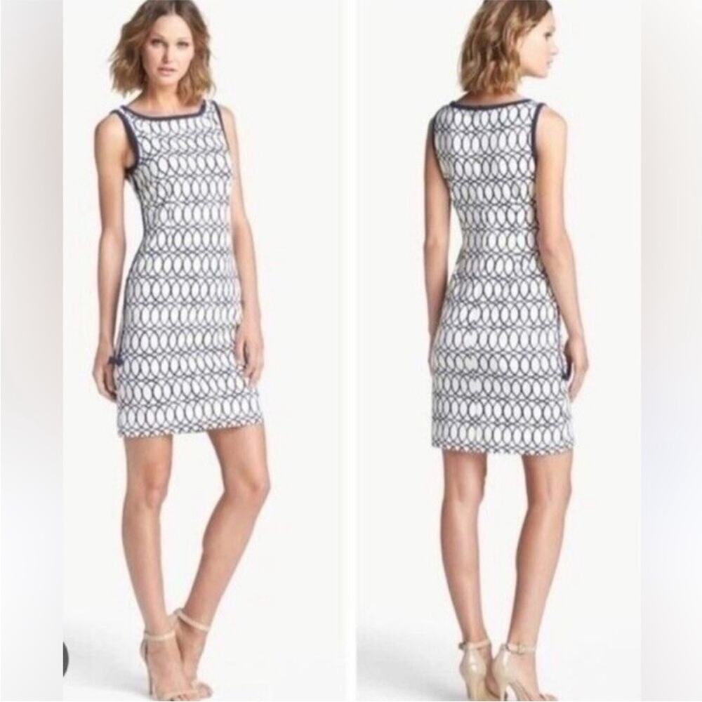 Lilly Pulitzer Navy and White Geometric Midi Dress